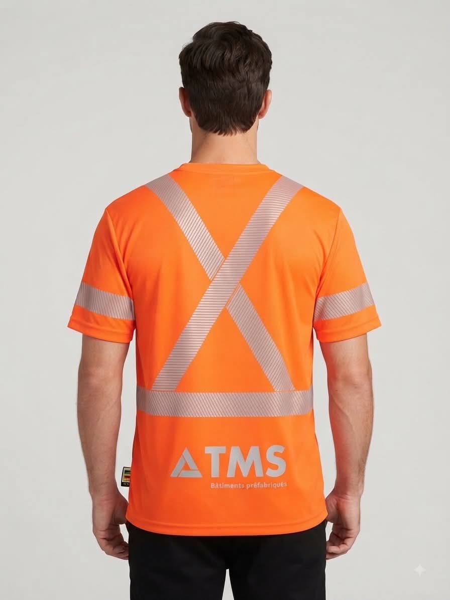 T-shirts orange léger avec bandes segmentés